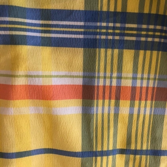 Columbia Titanium Plaid Bermuda Shorts Stretch Yellow/Blue Pockets Sz. 8 Summer - Picture 6 of 6